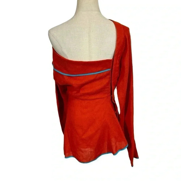 Richard Malone Draped Split One-Shoulder Hand Woven Virgin Wool Top Runway - Picture 11 of 15